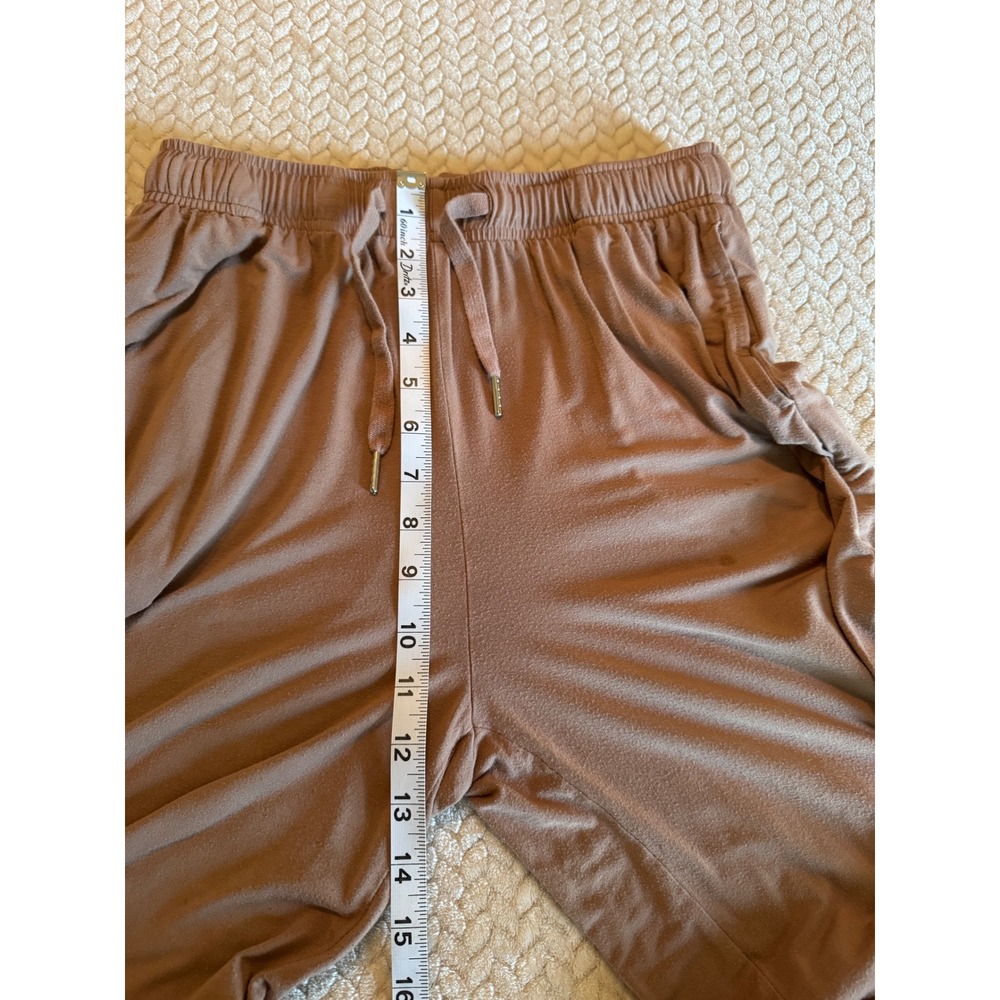 Comfrt Wide Leg Lounge Pants Mauve Brown High Rise Drawstring Size M - Picture 7 of 9